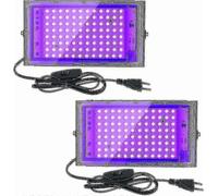 2 pezzi 100w UV LED Floodlight Blacklight IP65 impermeabile, lampada a LED ultravioletta, illuminazione