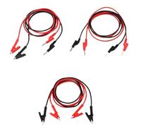 2 pezzi 10A 1 metro di lunghezza morsetto a coccodrillo cavo di prova filo elettrico morsetto cavo di prova isolato(B-B 1Red 1Black)