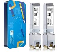 2 pezzi, 10Gb SFP+ RJ45 Transceiver, 10Gbase-T SFP+ Ethernet Modulo Supporto 10G/5G/2.5G/1.25G, Chip Marvell 113C, Compatibile con Cisco SFP-10G-T-S,Ubiquiti UF-RJ45-10G,UniFi,Meraki,MikroTik...,30 m