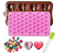 2 Pezzi 11 * 18 * 1.2cm Stampo in silicone a forma di cuore, stampo per cioccolato riutilizzabile per cioccolatini, gelatina, torte, San Valentino