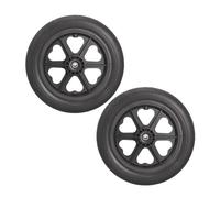 2 Pezzi 12 1/2x2 1/4 Sostitutiva Ruote Posteriori per Sedia a Rotelle, Solido PU Gomma Accessorio Rotelle per Sedie a Rotelle con Cuscinetto 1/2" (12mm) per Sedie a Rotelle Disabili (Color : Zwart)