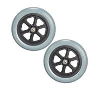 2 Pezzi 12 1/2x2 1/4 Sostitutiva Ruote Posteriori per Sedia a Rotelle, Solido PU Gomma Accessorio Rotelle per Sedie a Rotelle con Cuscinetto 1/2" (12mm) per Sedie a Rotelle Disabili (Color : Gray)