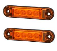 # 2 Pezzi 12/24V Ambra Indicatore Laterale Luci 4 SMD LED Fari Camion Rimorchio