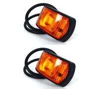 2 Pezzi 12-24V LED Ambra Indicatore Laterale Luci W/Riflettore Camion Rimorchio