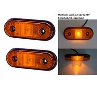 2 pezzi 12/24V LED Ambra Posizione Lampade Segnapasso Laterali Camion...
