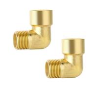 2 pezzi 12 mm connettore a spina in ottone gomito a 90 gradi 1/4 BSP maschio x 1/4 BSP femmina - divisore per carburante/tubo flessibile per impieghi gravosi, raccordi universali per gas/acqua/olio pe