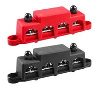 2 pezzi 12 V-48 V DC binari di distribuzione, 250 A, BusBar Box con 4 bulloni M8, modulo ad alte prestazioni, blocco con copertura per auto, marine, sistema di batterie