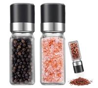 2 Pezzi 120 ML Macinapepe con Nucleo di Macinazione in Ceramica, Finezza Regolabile, Macina Pepe Manuale, Facile da Ricaricare e Utilizzare, Spezie Macina per Sale Marino Grosso, Pepe in Grani, Cucina