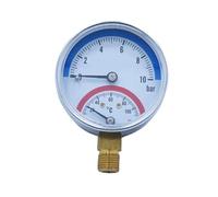 2 pezzi 120℃ Temperatura e pressione Manometro integrato Pressione 10KG 16KG Manometro for riscaldamento 'acqua(10KG 120Celsius R)