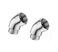 2 pezzi 135 gradi palmare soffione doccia gomito adattatore braccio angolo braccio connettore durevole metallo palmare gomito per montaggio a parete o mano