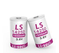 2 pezzi 14250 Batteria 1/2 AA al litio 1500mAh, 3,6V LS14250, (non ricaricabile)