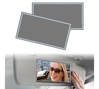 2 pezzi 15 x 8 cm Specchietti Trucco Auto,Specchietto retrovisore Auto,HD Specchietto Auto,Specchio Trucco Della Sole,Specchio Autoadesivo Portatile Dell'Acciaio Inossidabile