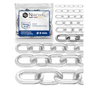 2 pezzi 150-cm = 1,5-metri 8-mm di spessore catena in acciaio inossidabile inox V4A a maglia corta da NietFullThings in un unico pezzo catena di ancoraggio DIN 5685 DIN 766 1,5-m