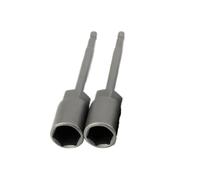 2 pezzi 150 mm di lunghezza extra profonda bullone dado cacciavite bit 1/4 pollice 6,35 mm chiave esagonale bussola cacciavite for elettroutensile 6-19 mm Per Bussole(7mm-150mm)