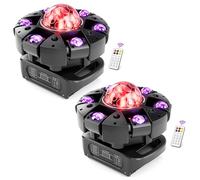 2 pezzi 150 W Moving Head LED, 6 bracci RGBW LED da palcoscenico con telecomando e sfera da discoteca, luce da discoteca 25 CH DJ per bar club, discoteca in casa