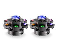 2 Pezzi 150W Palco Teste Mobili, 6 LED 4-in-1 d-mx512 Fascio Stroboscopico RGBW Miscelazione Colori Effetti Cielo Stellato e Sfera Magica X-asse 540° con Telecomando per Matrimonio Festa Teatro DJ