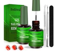 2 Pezzi 15ml Gel Nail Polish Remover, Remover Semipermanente Unghie, Solvente Per Smalto, Con Lima Per Unghie E Spingi Cuticle, Non Necessario Ammollo O Avvolgere