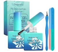 2 Pezzi 15ml Remover Semipermanente Unghie, Magic Nail Polish Remover, Con La Striscia Del Filato Della Forcella Della Pelle Morta, Rimuove Facilmente E Rapidamente In 3-5 Minuti