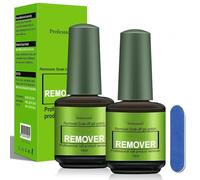 2 Pezzi 15ml Unghie Remover Semipermanente, Gel Polish Remover Rapido e Sicuro, Rimuovi Smalto UV/LED in 3-5 Minuti con Raschietto e Lima per Unghie, Non c'è Bisogno di Immergere o Avvolgere
