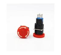 2 pezzi 16 mm interruttore di arresto di emergenza DPDT E-6 pin normalmente NO + NC interruttore pulsante di arresto di emergenza rosso