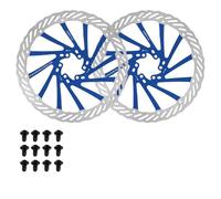 2 pezzi 160 mm 180 mm 203 mm G3 6 bulloni durevole bici da strada MTB rotore disco freno rotore adatto per Shimano Dischi Freno Anteriore(BLUE-160-160MM)