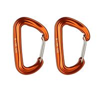 2 pezzi 16KN Mini moschettone in lega di alluminio D-Ring portachiavi ganci clip arancione, 4,98 x 8 cm