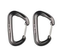 2 pezzi 16KN Mini moschettone in lega di alluminio D-Ring portachiavi gancio clip grigio, 4,98 x 8 cm