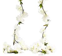 2 Pezzi 180cm Fiori di Ciliegio Artificiali in Seta Finti Piante Artificiale Fiore Appeso Vite Ghirlande di Falso di Ciliegio Fiori Finti Ghirlanda per Decorazioni Matrimonio Casa Giardino Nozze