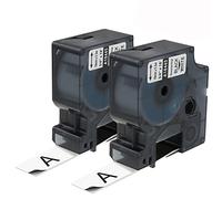 2 pezzi 18445 industriale Rhino 3/10,2 cm bianco in vinile etichette per uso con DYMO LabelWriter & industriale Rhino 4200 5200 Label Makers and more, nero su bianco