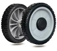 2 pezzi 198x42 mm ruote di sostituzione del tosaerba con 12. Foro da 7 mm e 40. Spessore 'asse da 5 mm compatibile con vari modelli di rasaerba