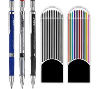 2 Pezzi 2.0 Mm Matita Portamine Con 2 Ricariche Di Piombo, Colore E Ricariche Ne