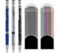 2 Pezzi 2.0 mm Matita Portamine con 2 Ricariche di Piombo, Colore e Ricariche Nere per Progetto di Disegno, Scrivere, Creare, Disegni d'Arte