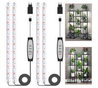 2 Pezzi 2 Barre Strisce Luce Coltivazione per Piante da Interno su Scaffali | 240 LED Lampade da Coltivazione con Auto On/Off, Timer 6/12/18H, 5 Livelli Dimmerabili per Portapiante, Sotto Pensili.