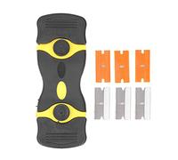 2 pezzi 2 in 1 raschietto strumento ABS lama raschietti strumento metallo plastica lame pulizia multifunzionale gadget cucina barca bagno auto (Nero Giallo)