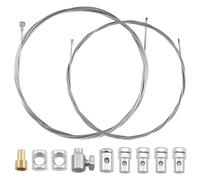 2 Pezzi 2 Metri Riparazione Universale per Cavi con 9 Connettori Cavo Acceleratore Freno Throttle e Frizione Kit per Moto Scooter e Biciclette per Emergenze Ø1,5mm e Ø2mm