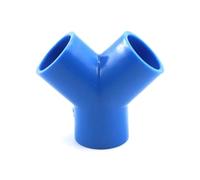 2 pezzi 20 25 32 mm connettori for tubi in PVC blu tubo di irrigazione acqua gomito connettore a T tappo terminale valvola a sfera acquario acquario raccordi(Y Tee 20mm)