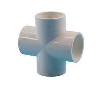 2 pezzi 20 mm 25 mm 32 mm connettori for tubi in PVC bianco for approvvigionamento idrico, irrigazione, gomito dritto, raccordi a T incrociati, valvola a sfera(Cross 32mm)