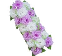 2 pezzi 20 x 50 cm parete di rose artificiali in seta, fiori da parete per piante artificiali da parete, decorazione floreale fai da te per la casa, matrimoni, feste, viola chiaro