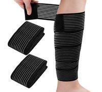 2 Pezzi 200cm Ginocchiera Uso Sportivo Ad Alta Compressione, Fascia Elastica Ginocchio Avvolgente, Regolabile Fascia Elastica Coscia, per Braccia, Gomito, Polpaccio, Mano, Caviglie, Polsi, Ginocchia