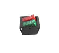 2 pezzi 20A 125VAC / 16A 250V KCD2 Doppio interruttore a bilanciere for barca 6 pin On-Off con luce verde rossa Nero nessun interruttore della luce(Cat s eye red light)