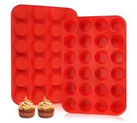 2 Pezzi 24 Cavità Stampi per Muffin, 32.5x22.5x2.3cm Stampo Silicone