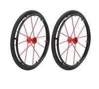 2 Pezzi 24x1 Ruote Posteriori per Sedia a Rotelle, Gonfiabile Solida Ruote di Ricambio per Sedia a Rotelle per Sedia a Rotelle Sportiva con Cuscinetto 1/2" (12 mm)(Rouge)