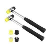 2 Pezzi 25 mm Martello Gomma, Piccolo Nylon Martello Con 4 Teste di Martello di Ricambio con Impugnatura in Gomma Antiscivolo, Per Legno, Plastica, Pelle