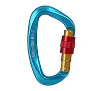 2 pezzi 25KN D-shape moschettone professionale vite di bloccaggio cancello arrampicata discesa in corda doppia attrezzatura rapida strumenti EDC for esterni(Blue)