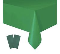 2 pezzi 274 x 137 cm Tovaglia natalizia verde monouso, rettangolare, per sala da pranzo, copertura per tavolo in plastica verde per feste di Natale, matrimonio, compleanno, decorazioni per pic-nic