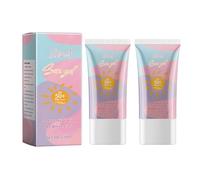 2 Pezzi 2in1 Primer UV Serum Quotidiano SPF50+, Watery Sheer Sunscreen, Physical Sunscreen, viso per una Pelle Protetta e Levigata, Texture Leggera, Assorbimento Rapido, per Tutti i Tipi di Pelli
