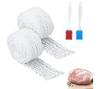 2 Pezzi 2m Rete Elastica Carne Arrosto,Rete per Arrosti Elastica,Rete Cucina Carne,Biano Rete Carne,Rete Elastica Forno,Grado alimentare Rete Prosciutto,per conservare