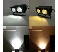 2 pezzi 2x100W COB Led Blinder Light 200W 2in1 luce da palco bianca fredda calda 2 occhi luci da discoteca DMX per bar di nozze DJ