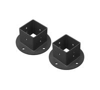 2 Pezzi 2X2 Kit Staffe Base per Pali per Pergola con Base Flangiata per Palo Quadrato per Recinzione, Staffe Base per Ancoraggio per Pali per