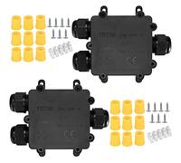 2 Pezzi 3 Vie Scatola di Derivazione IP68 Impermeabile, Scatola di Giunzione Stagna Elettrica da Esterno, Connettore Cavo Elettrici per Cavo Ø 4mm-12mm